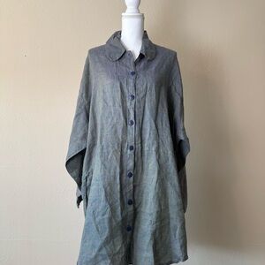 Flax Multicolor Oversized Long Sleeve Shirt Dress